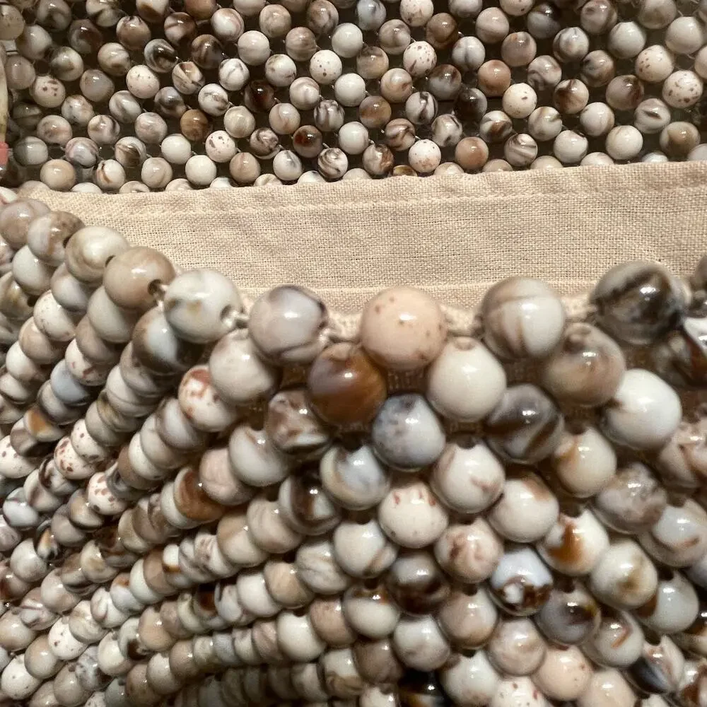 Rachel Ashwell Marble Beaded Shoulder Bag | Neutral Cottagecore Crossbody NWT